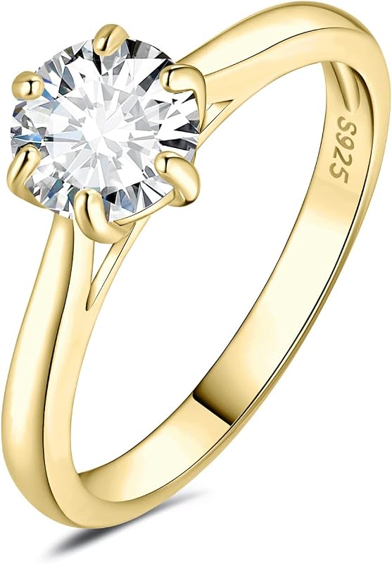 2ct Round Cut Moissanite Solitaire Engagement Rings for Women