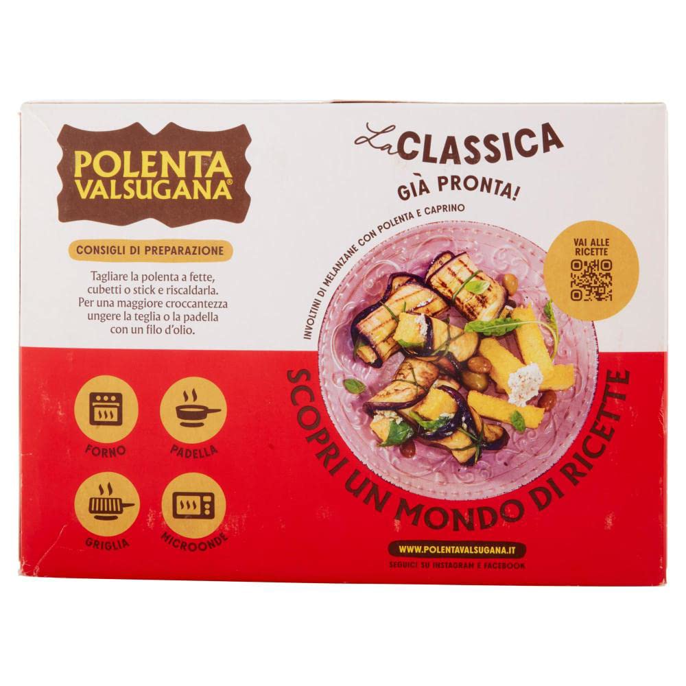 Polenta Valsugana La Classica Lot de 3 plats préparés avec 100 % maïs italien 1200 g