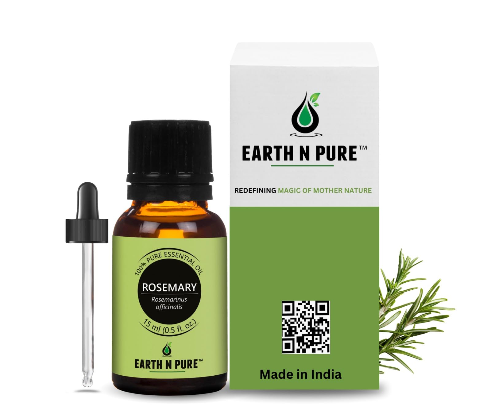 Rosemary Essential Oil for Hair Growth, Natural & Therapeutic Grade with Glass Dropper- 15 ML