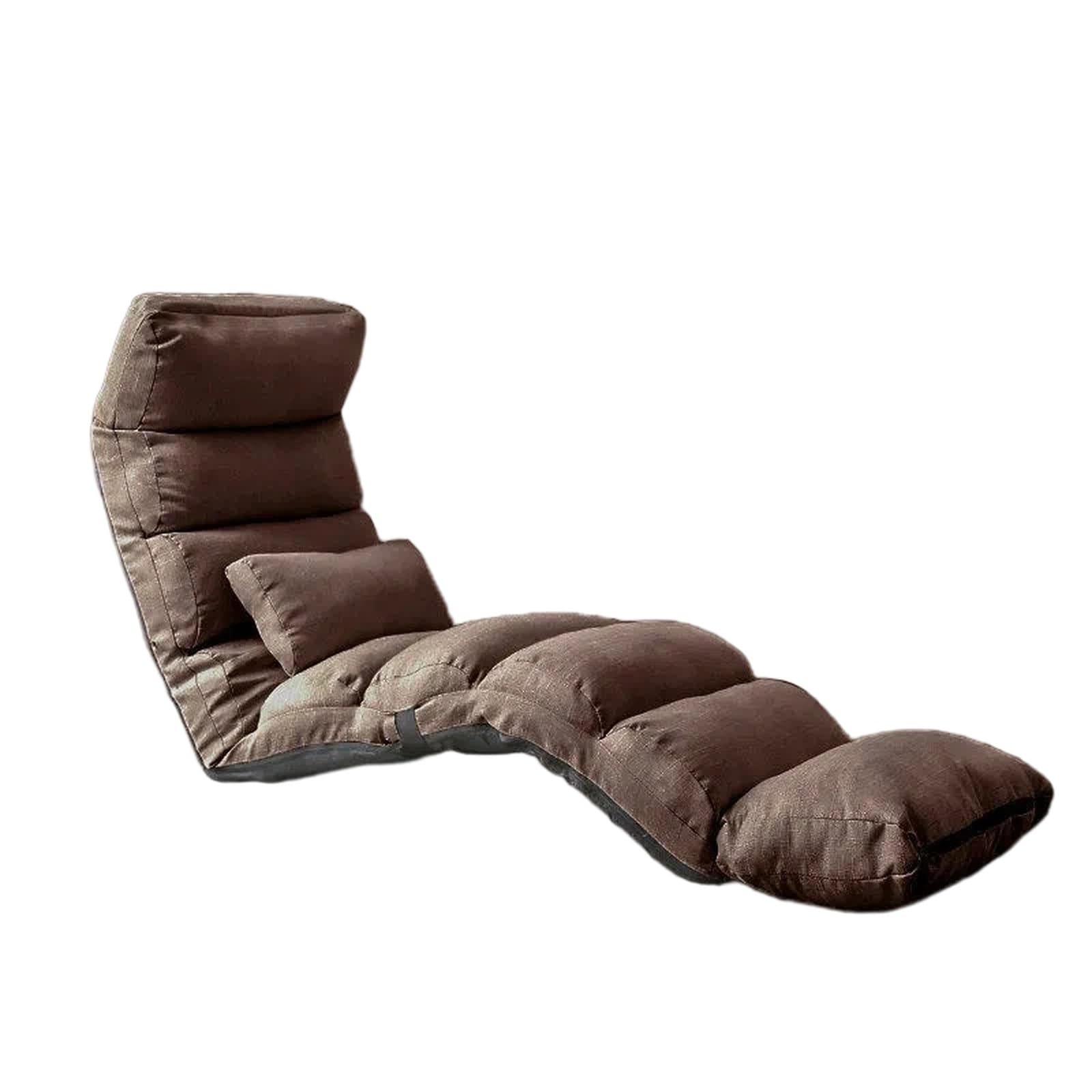 WQQYU6HKF sofa chair Folding Washable Lazy Sofa Tatami Floor Cushion Single Reclining Lounge Chair living room chair(Bruin)