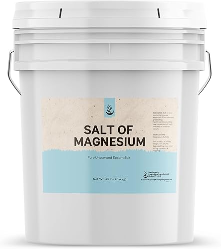 Pure Original Ingredients Sal de magnesio (5 galones) Sal de Epsom pura, sin perfume, exfoliante natural para la piel