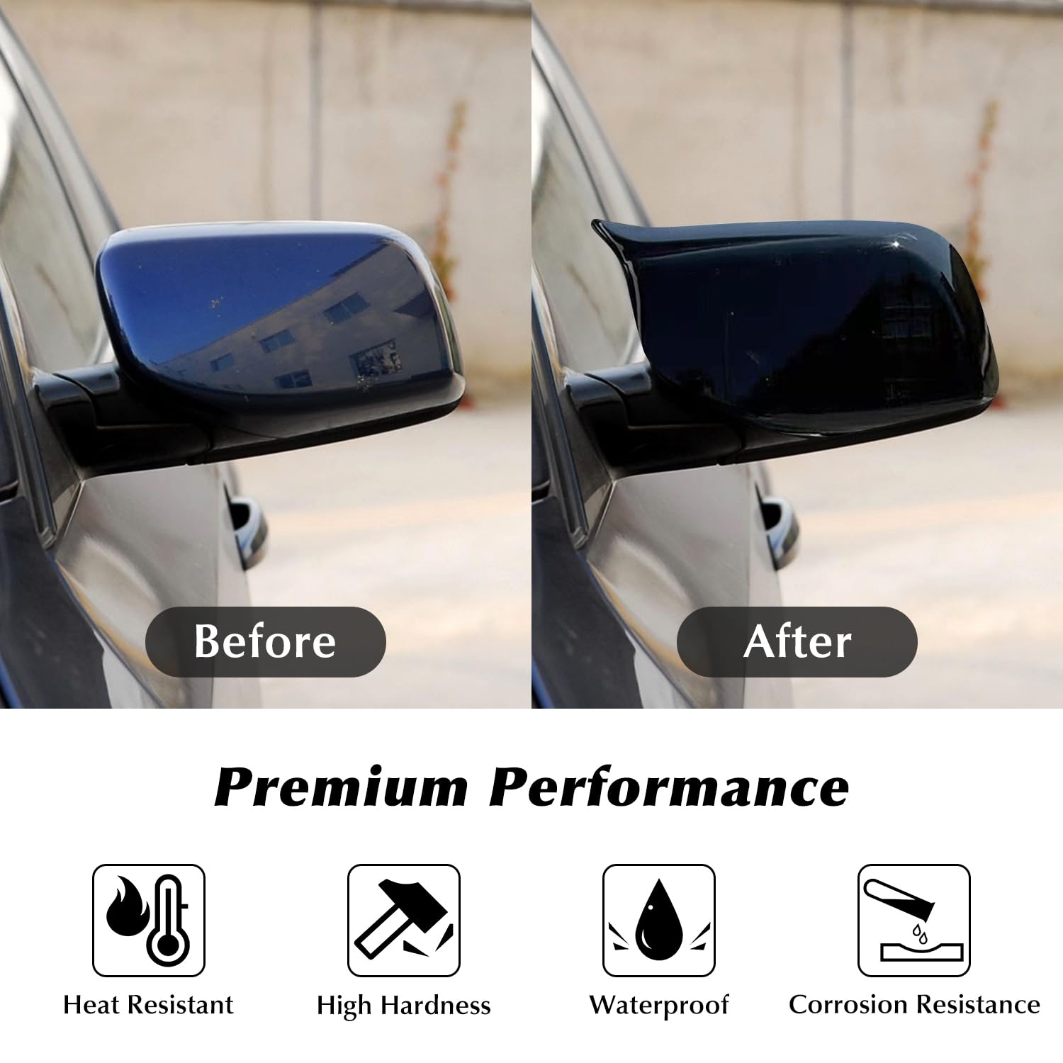 Tappi per Specchietto Retrovisore Auto per Porta Laterale Accessori Compatibile con BMW E63 E64 630ci 630i 5 series E60 E61 520i 523i 525i, Specchietto Retrovisore, Fibra di Carbonio, 1 Paio