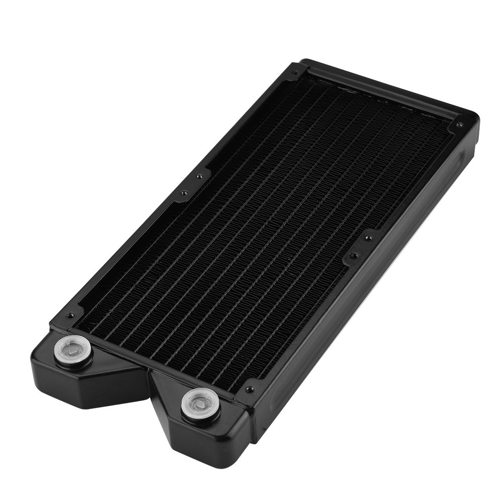 ASHATA 240mm Water Cooling Radiator, Aluminum Liquid Heat Exchanger G1/4 Thread 240mm Water Cooling Heat Sink with Fittings for PC Water Cooling (240mm)