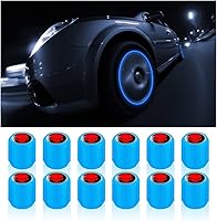 Vista 7 de 12 tapones fluorescentes para válvulas de neumáticos, resistentes a la corrosión, para automóvil, con forma de calavera iluminada luminosa que