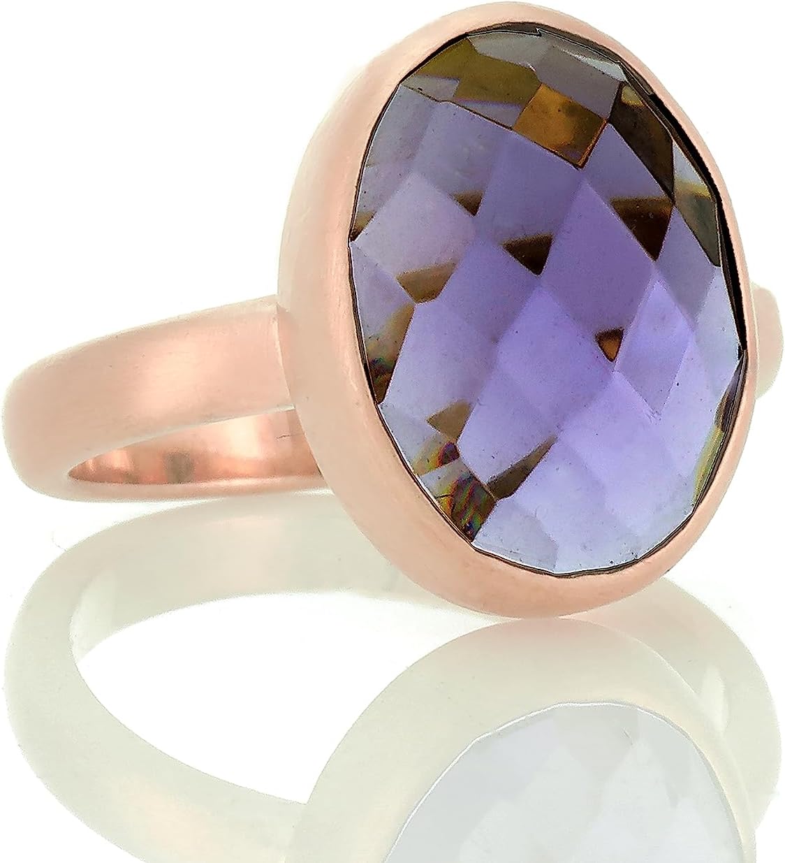 Gold Bezel Amethyst Oval Ring - February Birthstone Jewelry - Stackable Purple Gemstone Ring - Elegant Gold Filled Design