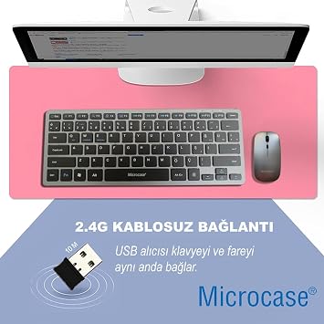 Microcase 2in1 Kablosuz ve Bluetooth Türkçe Klavye Mouse Set Şarjlı - AL4285