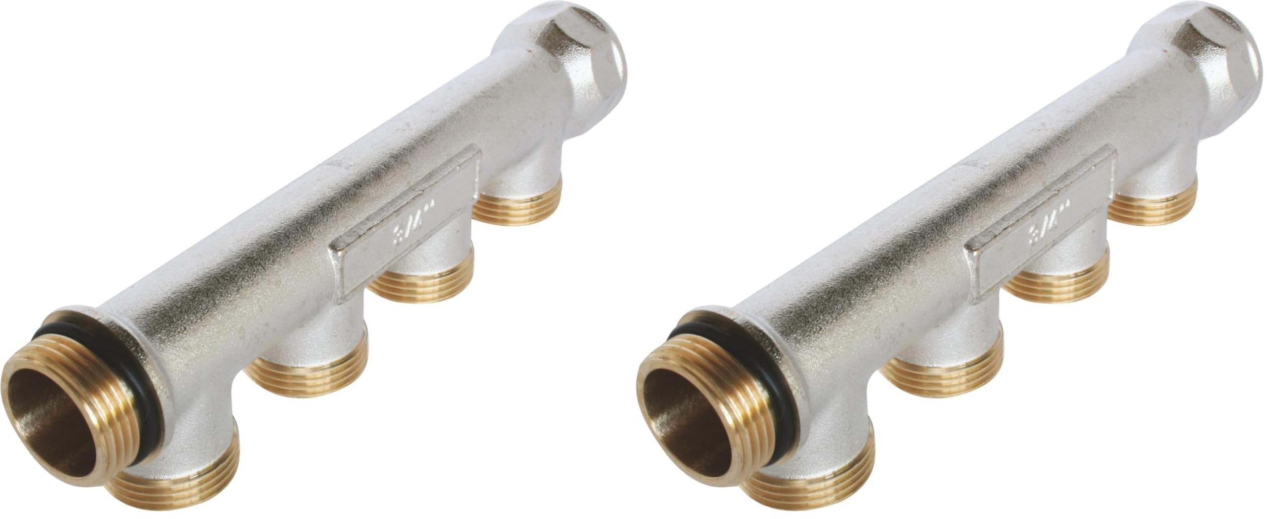 Collecteur laiton nickelé SOMATHERM MF 20/27 avec 4 dérivations 3/4 Ek x2