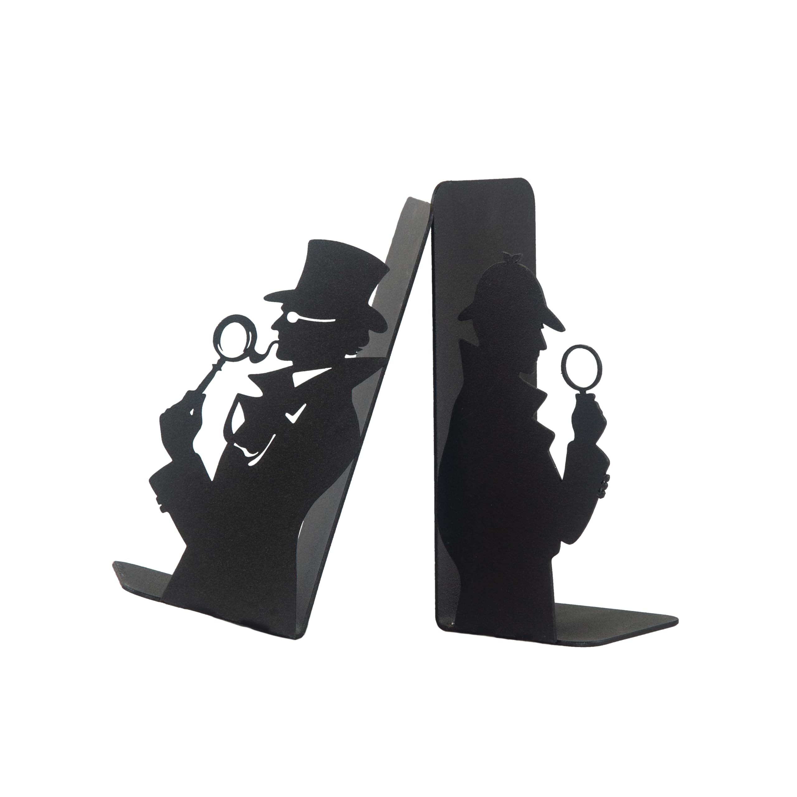 Sherlock Holmes and Arsene Lupin Decorative Metal Bookends, Detective Figure Bookends, Gift for Book Lovers,Best Gifts Kids, Super Heroes Book Stands, Cartoon Book Supports, Book Accessories