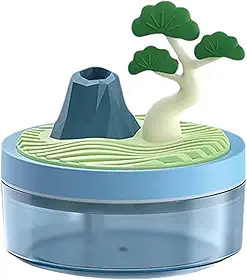 Umidificador de paisagem umidificador portátil para quarto luz noturna colorida quarto de bebê, escritório e escritório 320 ml silencioso Ultra sônico difusor aromaterapia Led (ARVORE DE PINHEIRO)