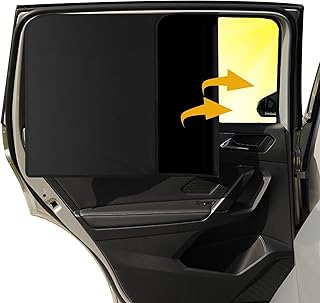 2PCS Car Side Window Sun Shades, Magnetic Sunshades for Car Windows, Front Seat Window Sunshades Privacy Curtains, Front Side Window Sun Shade Blocks Sun, Universal for Car SUV Truck (Black- Back Seat)