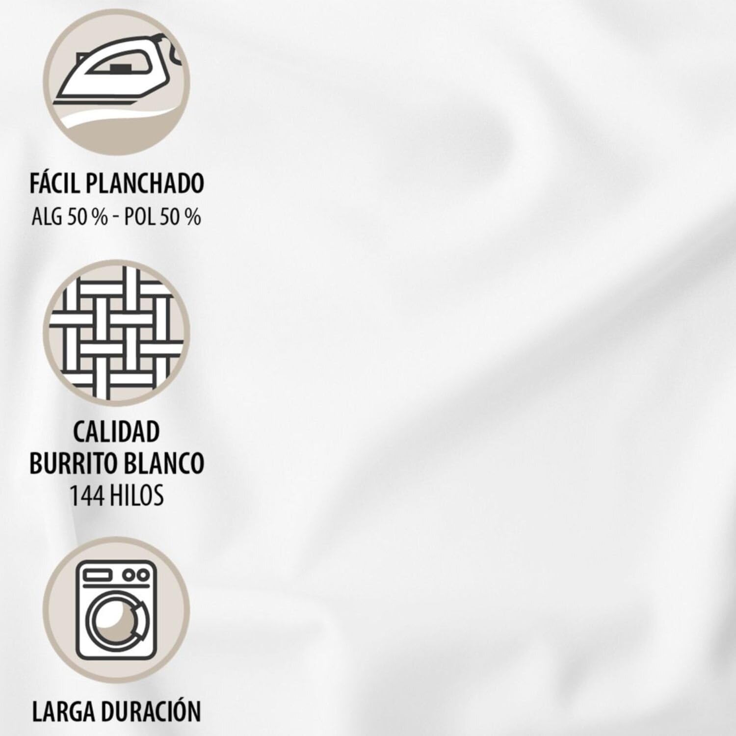 Burrito Blanco | Juego de Sábanas Algodón/Poliéster Cama 150-160 Verde