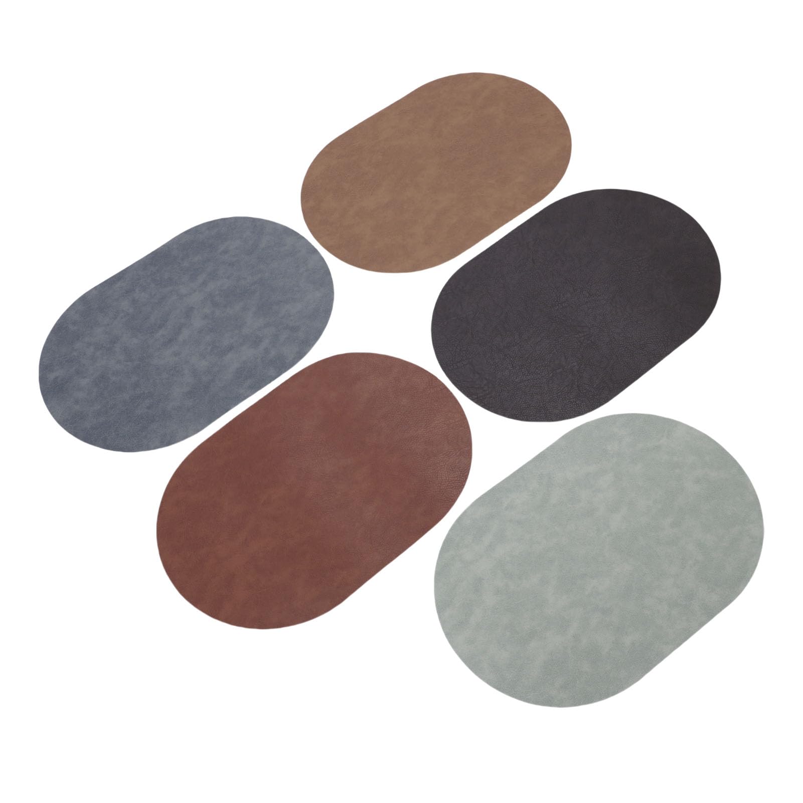 Tapis de table ovales en cuir pour repas de famille et bureau créatif