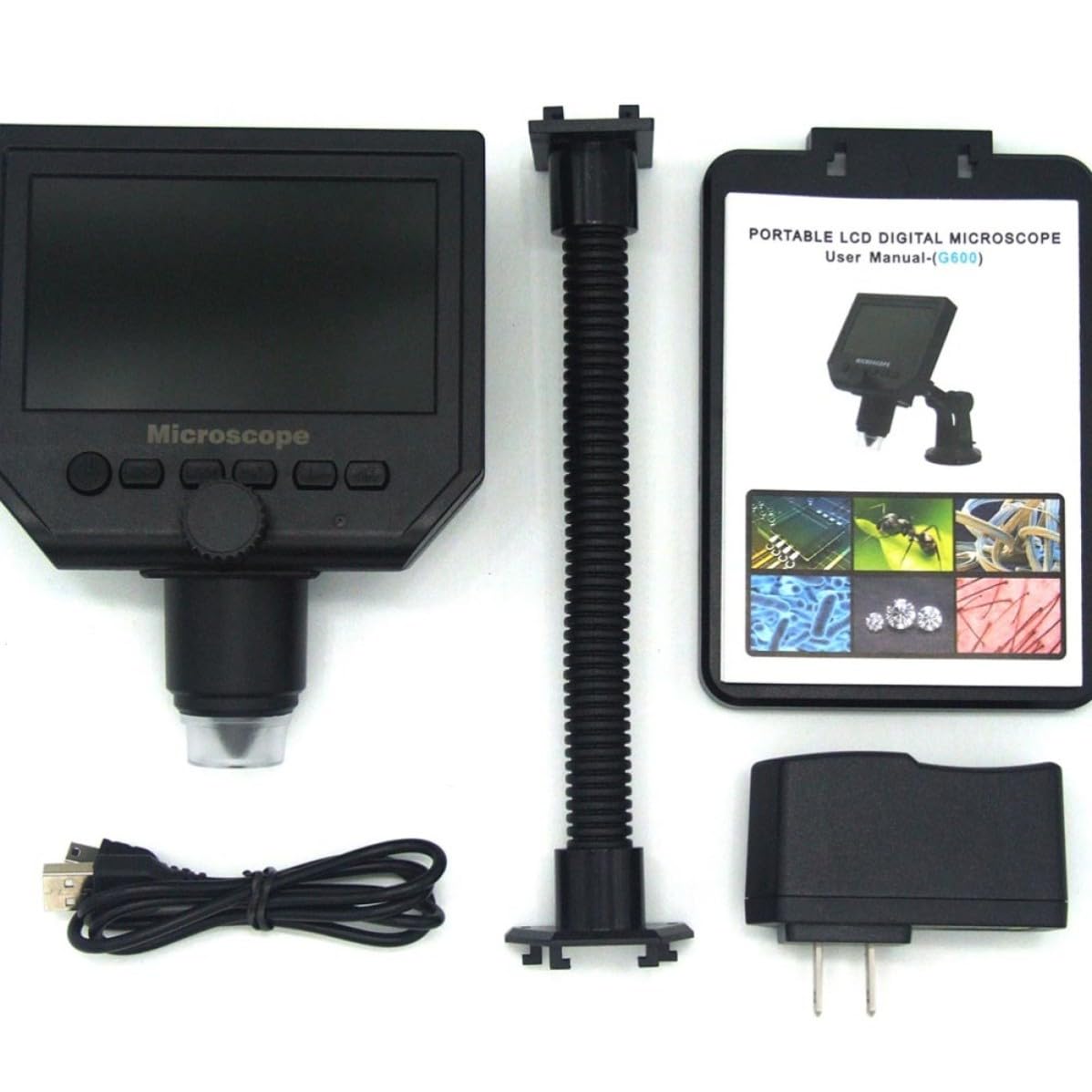 Toddmomy Digitales Mikroskop G600 mit 4,3 Zoll HD Lcd Display 3600mp Kamera 1 600 fache Vergrößerung LED Beleuchtung und Eingebautem Lithium Akku für Professionelle und Private Nutzung