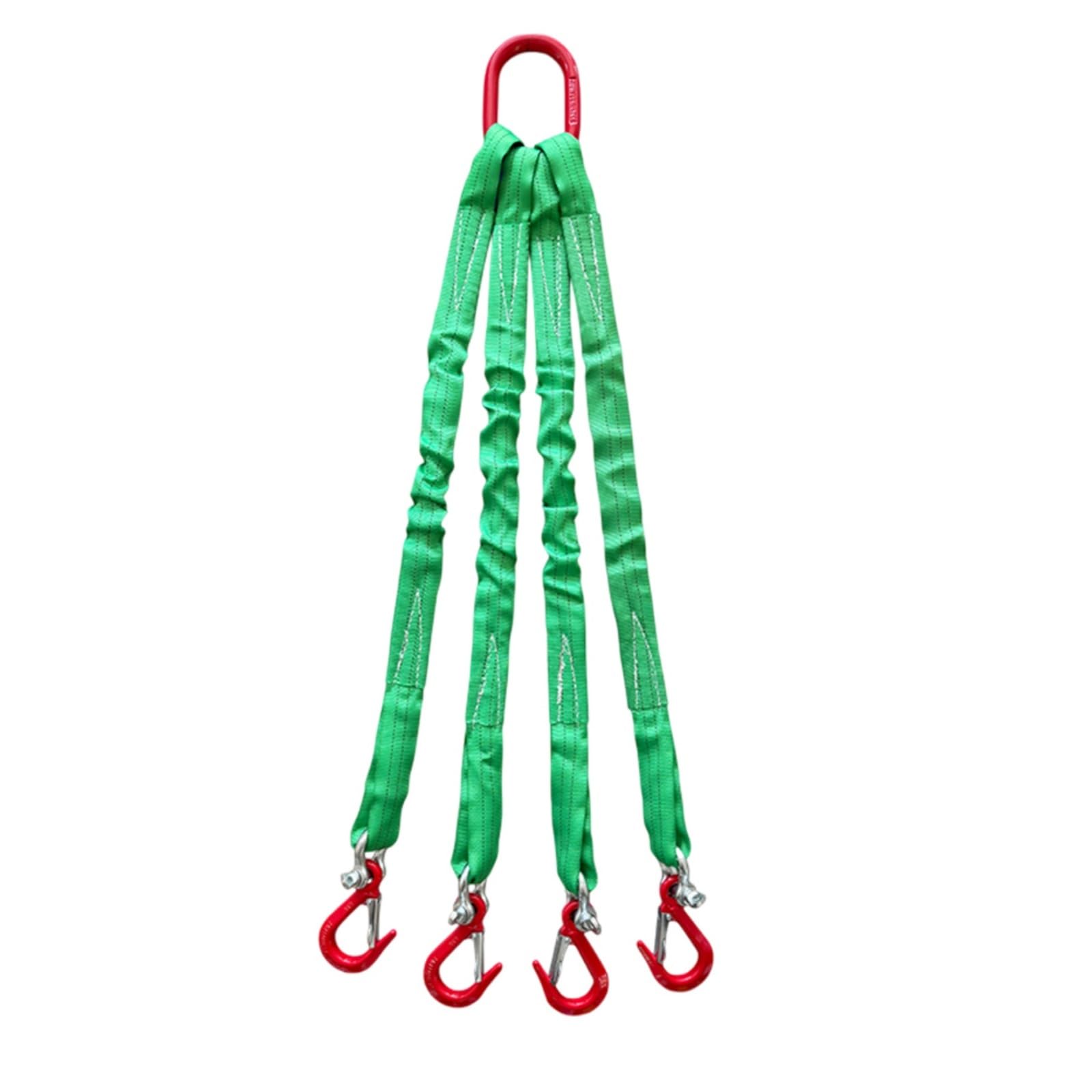 Élingue à quatre points d'ancrage, sangle de récupération avec 4 crochets de préhension, sangles de levage en polyester, idéale pour la manutention de charges en toute sécurité(5t,2m)