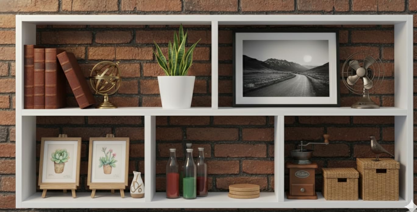 Rustic Wooden Wall Shelf – Decorative Storage Unit-image-28