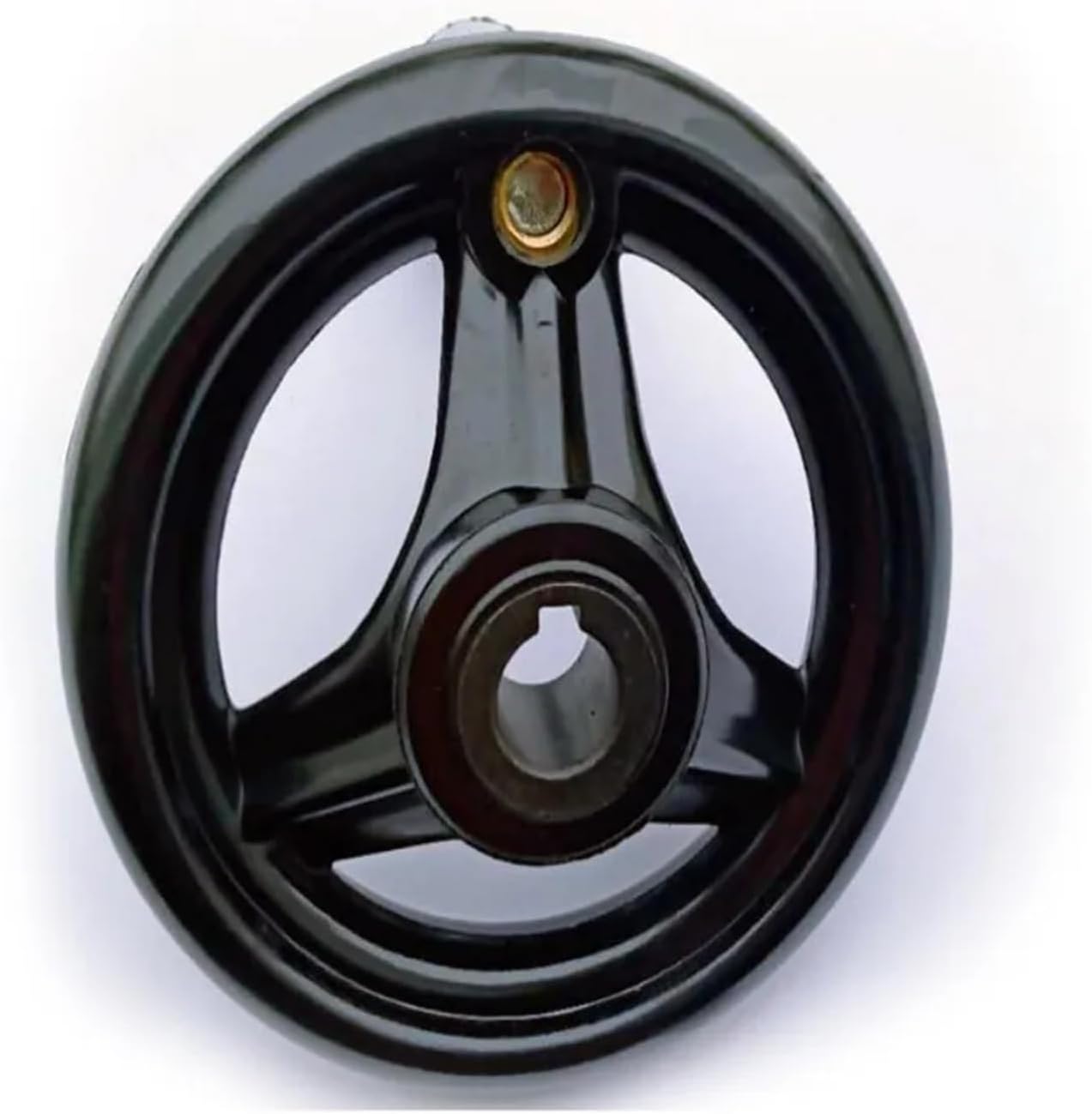 Black Machine Lathe Spoked Hand Wheel Wavy Round Three Handwheel 100/125/160/200/250mm(12x125mm 4keyway)