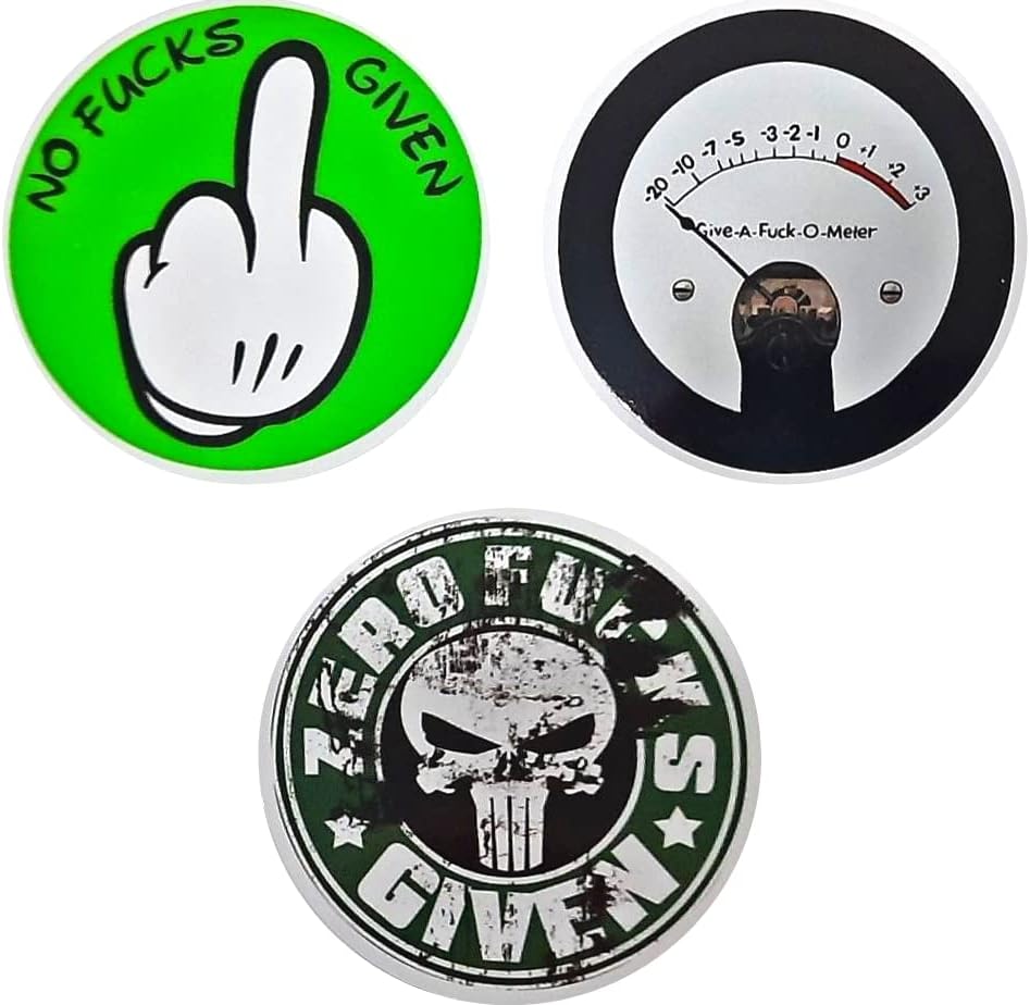 3 pcs Zero Fcks Given - Hard Hat Sticker Decal, Construction Helmet, Toolbox, Union, Carpenter, Welder