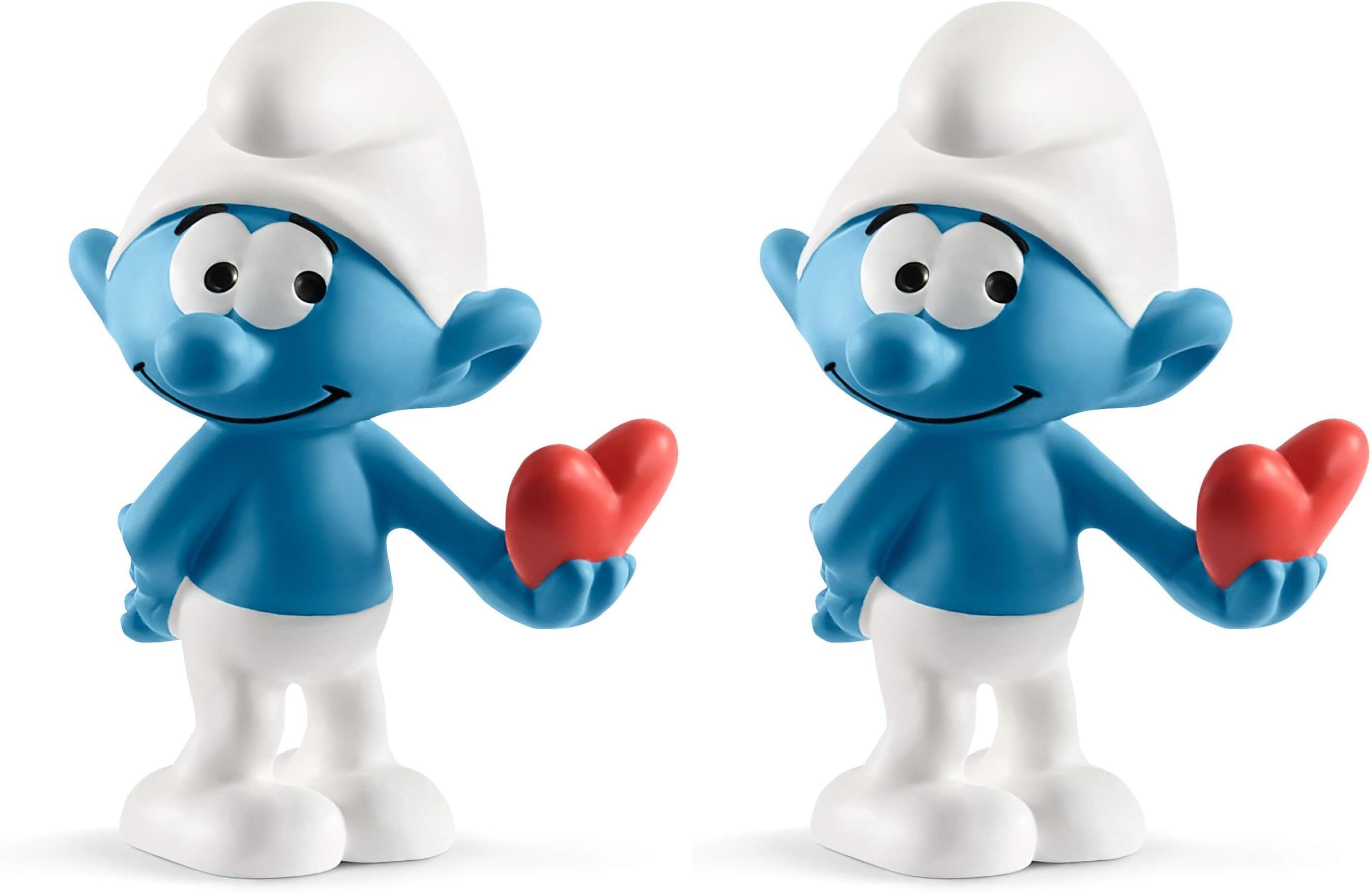 Schleich Smurfs, Retro Toys for Kids, Smurf with Heart Toy Figurine (Pack of 2)