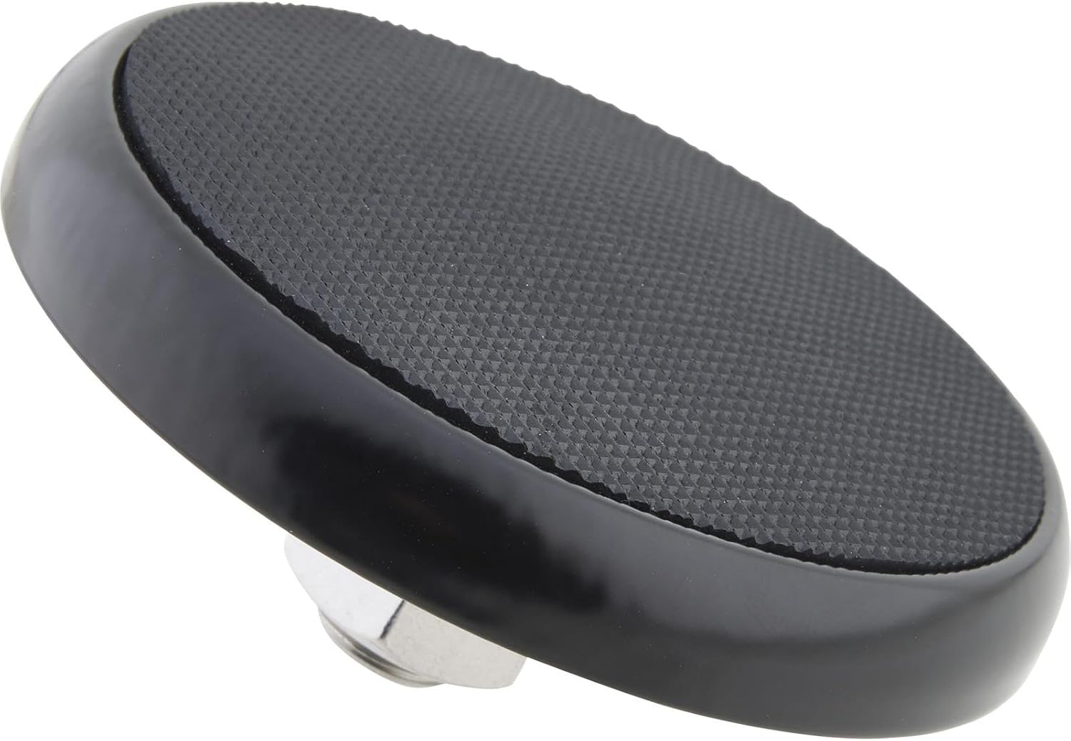 Speedway Motors Round Brake Pedal Pad Black Stainless Steel Non Slip Rubber Insert Universal Fit 3-1/8 Inch Diameter Includes 1/2-20 Mounting Stud Hardware