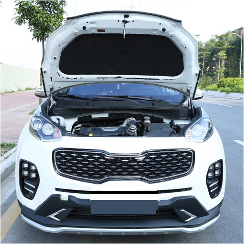 Car-Styling Refit Bonnet Hood Gas Shock Lift Strut Bars Support Rod Accessories Compatible With KIA KX5/Sportage 2015-2020(Carbon black)