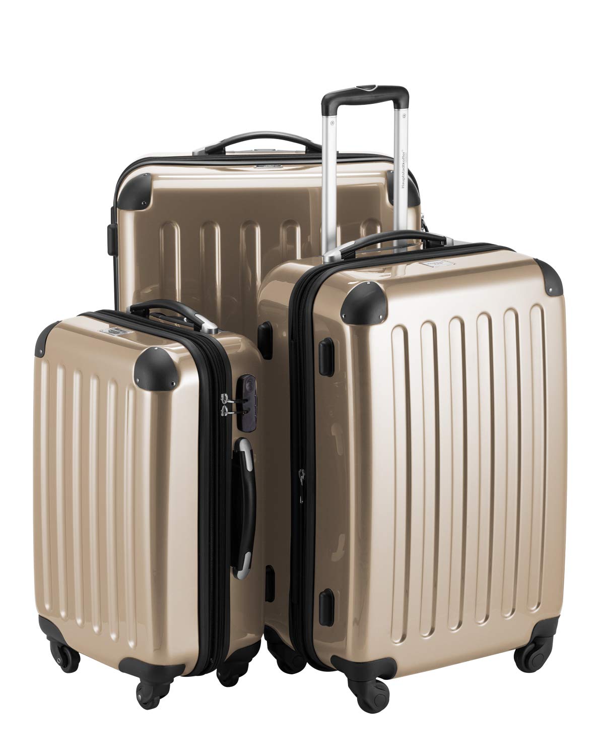 Hauptstadtkoffer - Alex - Set di 3 valigie (S, M & L), 235 litri, Colore Champagne