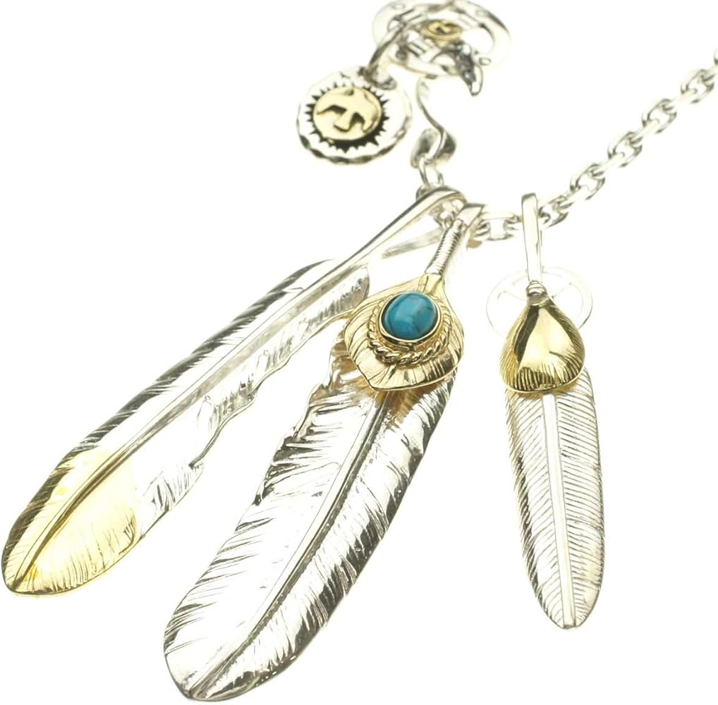 Amazon | [OVER RAG] メンズ ネックレス ペンダント トリプルフェザー