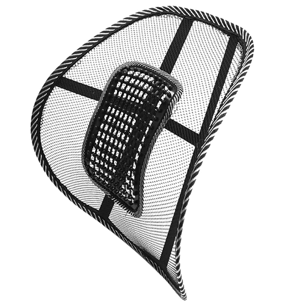 EURO MARKETING MANUFACTURING LOMBY Breathable Lumbar Cushion, Black, Single