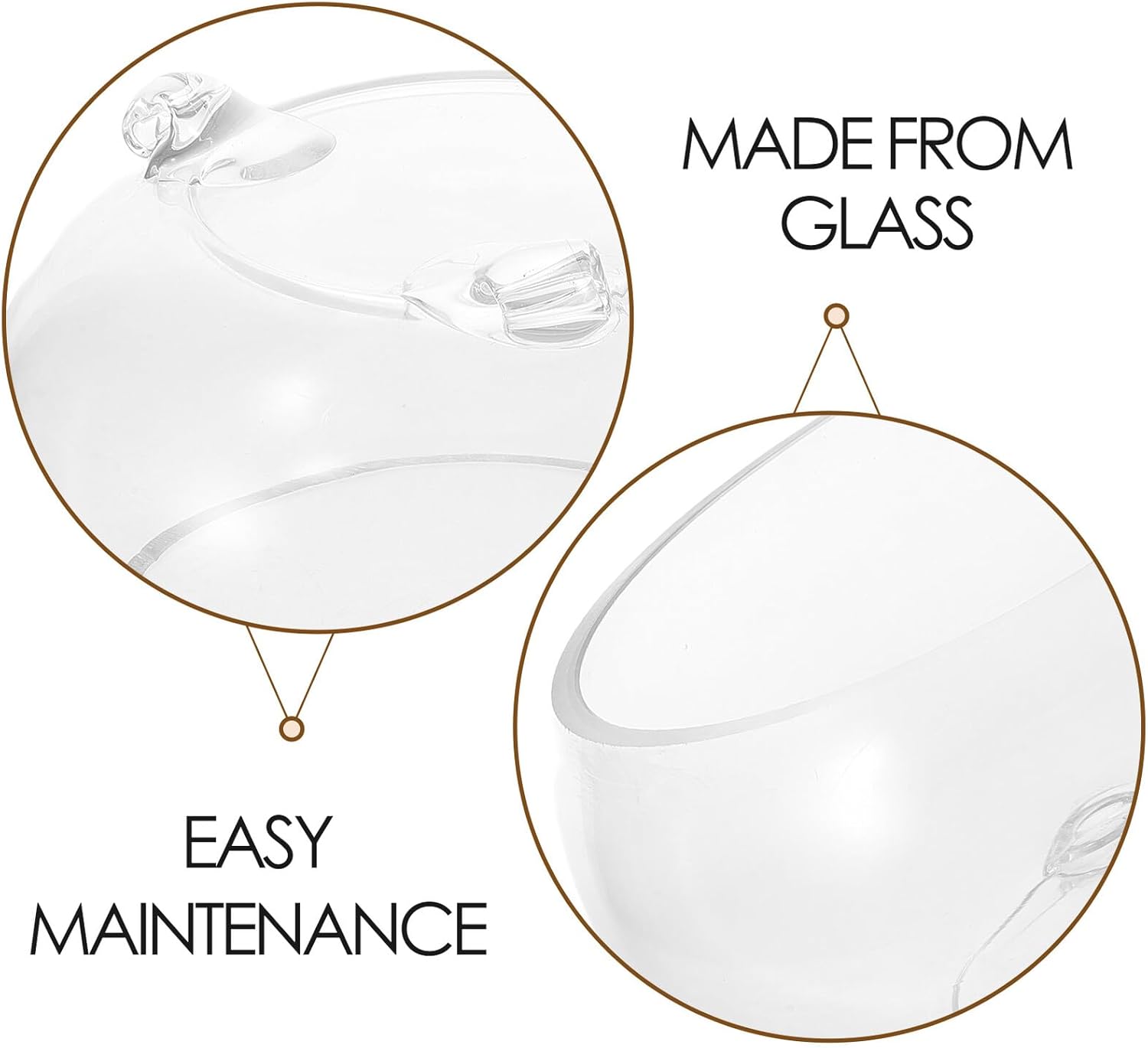 Glass Fish Bowl Terrarium for Hydroponic Plants and Small Fish, 20cm DIY Creative Aquatic Aquarium Vase with Claw Base, Office Desk and Home Decor