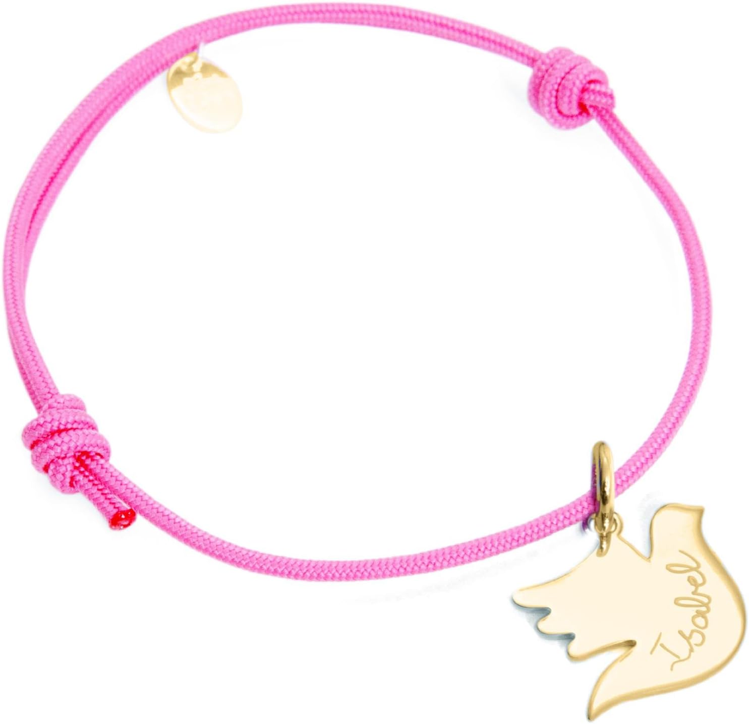India Personalised NAME Bracelet with Gold Plated Dove of Peace