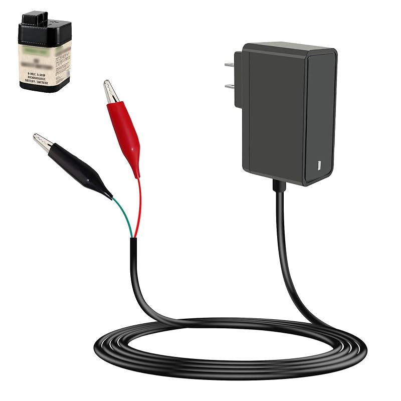 Carregador de Bateria 6 V MEROM com Indicador LED e Plugue Adaptável, Compatível com Moultrie, ExpertPower e Wildgame Innovations