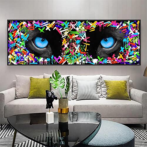 Tableau tigre graffiti dsdsgog 40x120cm pour réveiller un mur blanc sans âme