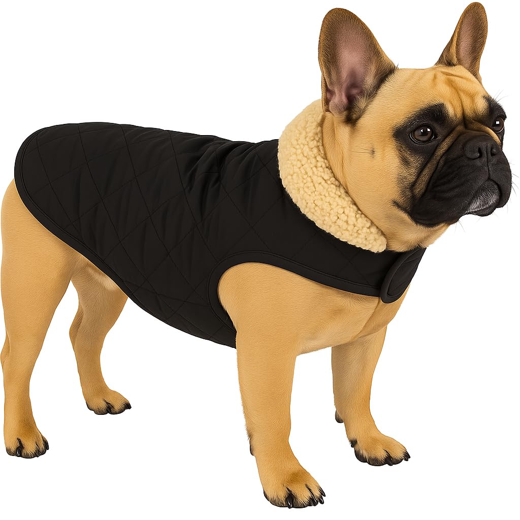 cappottino cane taglia piccola - Flamingo Bonnie Nero - A:35cm B:34–38cm C:50–54cm - poliestere - idrorepellente - interno in peluche morbido - Chiusura a strappo