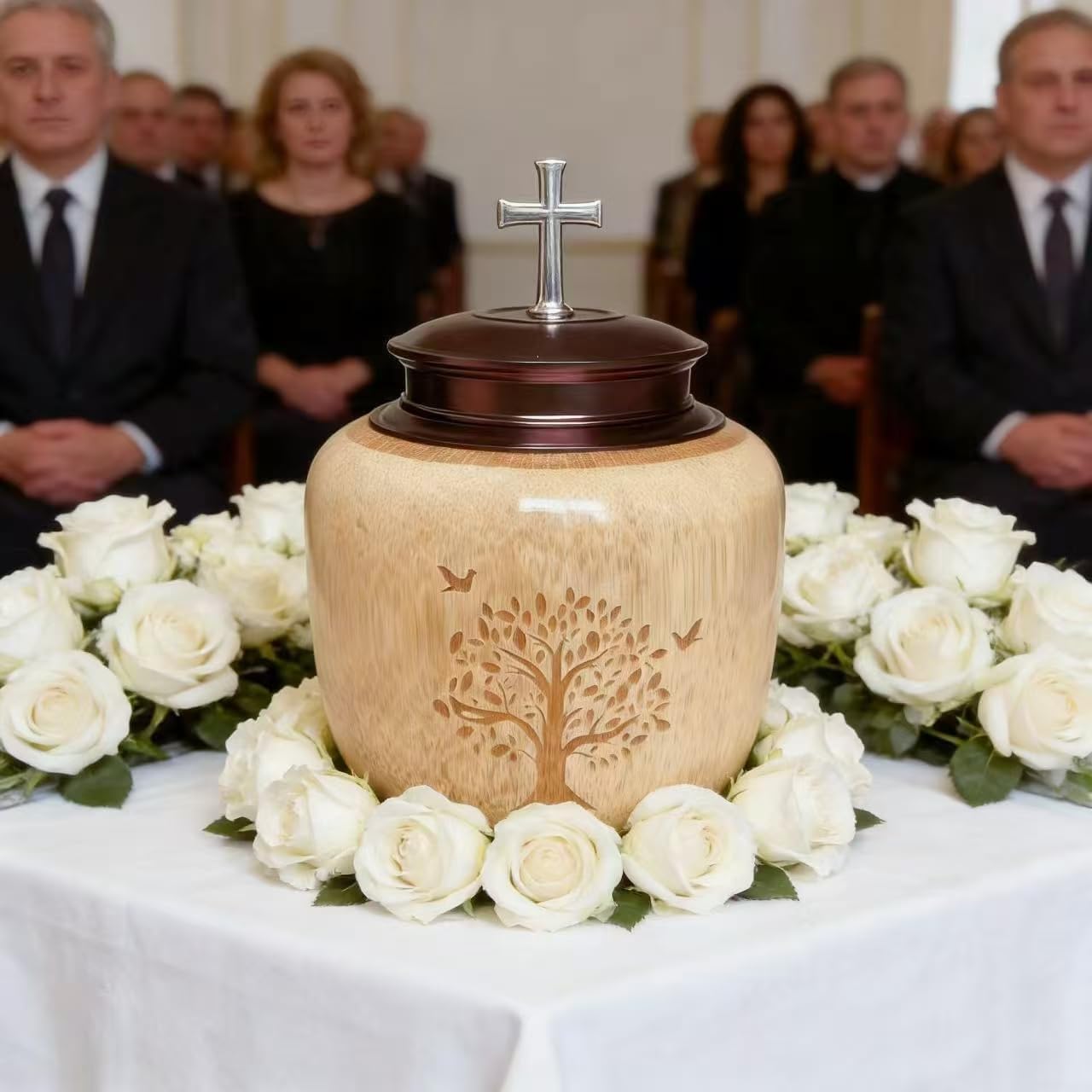 Small Urns for Human – Tree of Life Engraved Design – Suitable for Adult Male and Female – Memorial Cremation Urns for Human Ashes Adult Female Male Made of Bamboo - Image 7