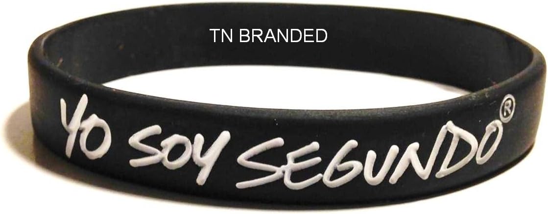 YO SOY SEGUNDO Wristband Silicone Adult Black (1 piece) BILINGUAL I AM SECOND