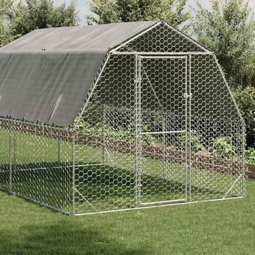 Poulailler en acier galvanisé grand enclos extérieur de jardin avec bâche