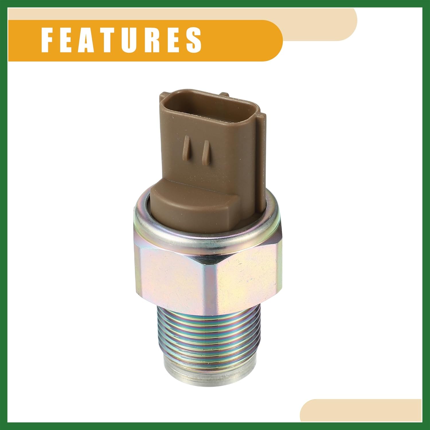 Motoforti Fuel Rail Pressure Sensor No.8981197900 - Car Fuel Injection Pressure Sensor Regulator - for Isuzu NPR 03-07 5.2L for Nissan Pathfinder Metal ABS Bronze Tone - 1 Pc Long-lasting