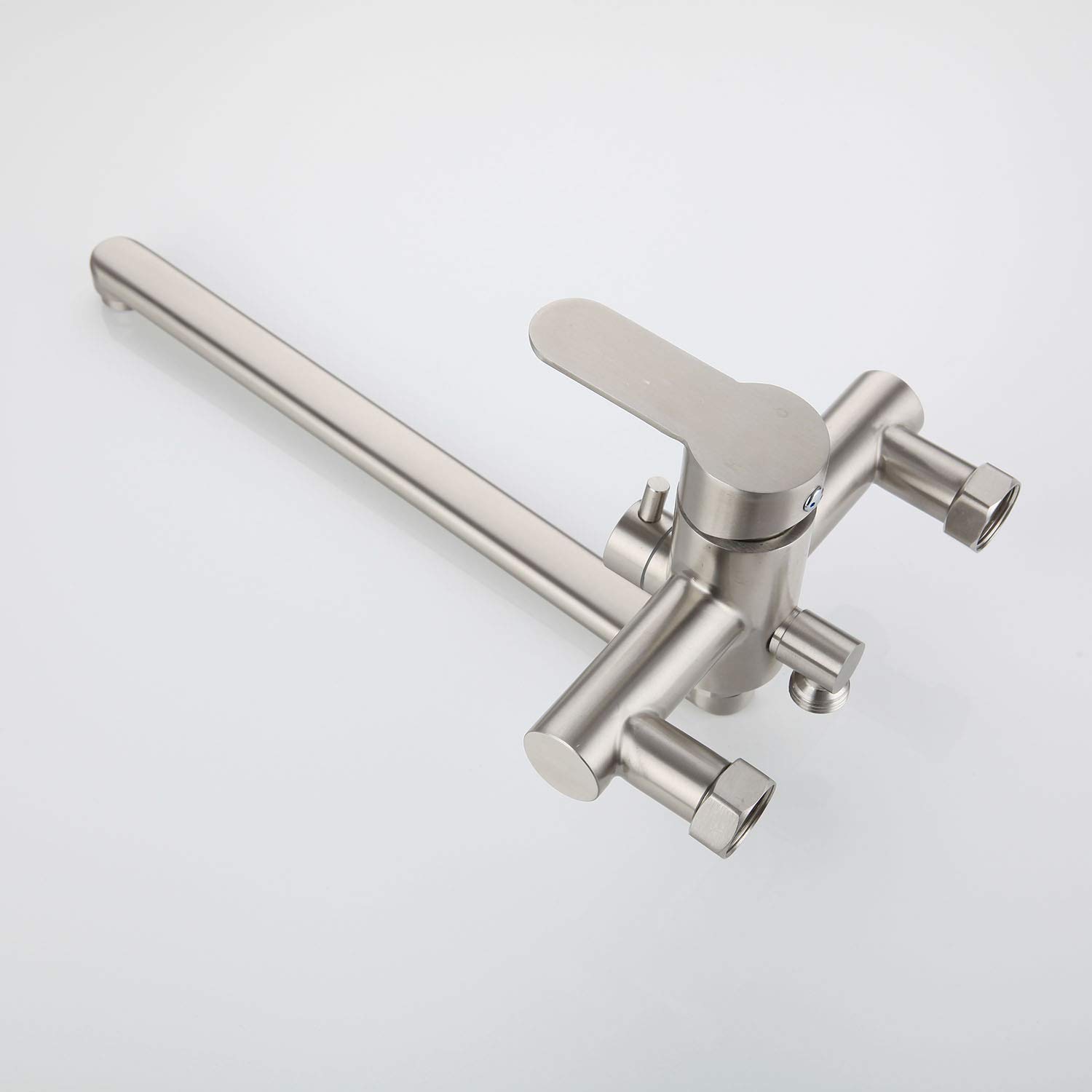 HomeLava Badewannenarmatur Wandmontage Bad Duschset Wannenmischer mit Handbrause Wannenarmatur Badarmaturen Duscharmatur Edelstahl gebürstet für Dusche Badewanne