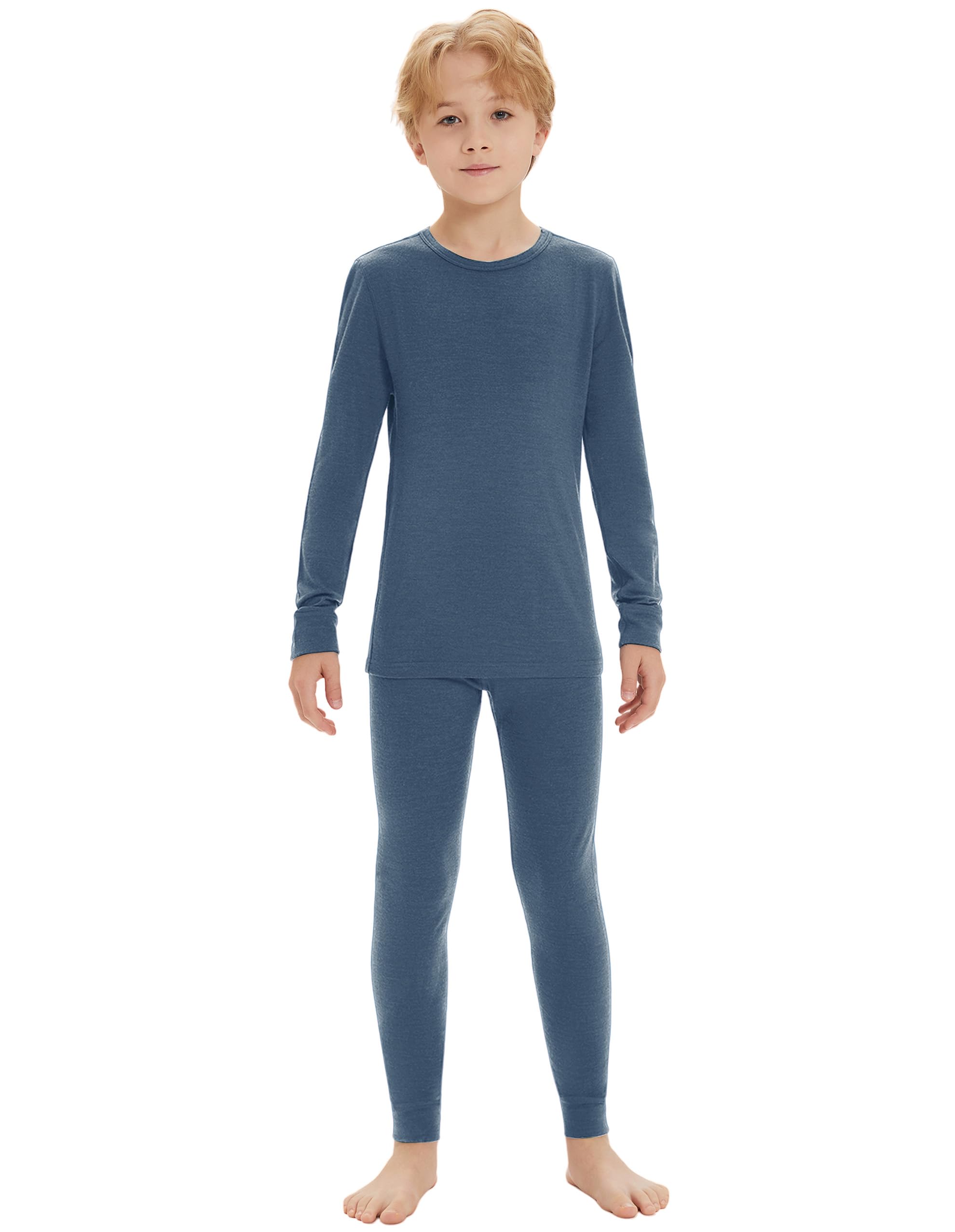 Iguana Unisex Kids 100 Merino Wool Base Layer Set Thermal Underwear Sets for Girls and Boys
