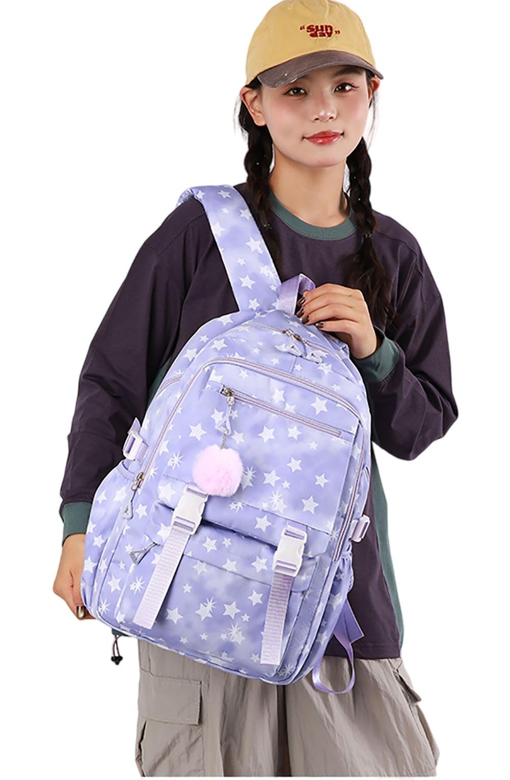 K-POP Sac à Dos pour Filles 15,6 Pouces Ordinateur Portable Décontracté