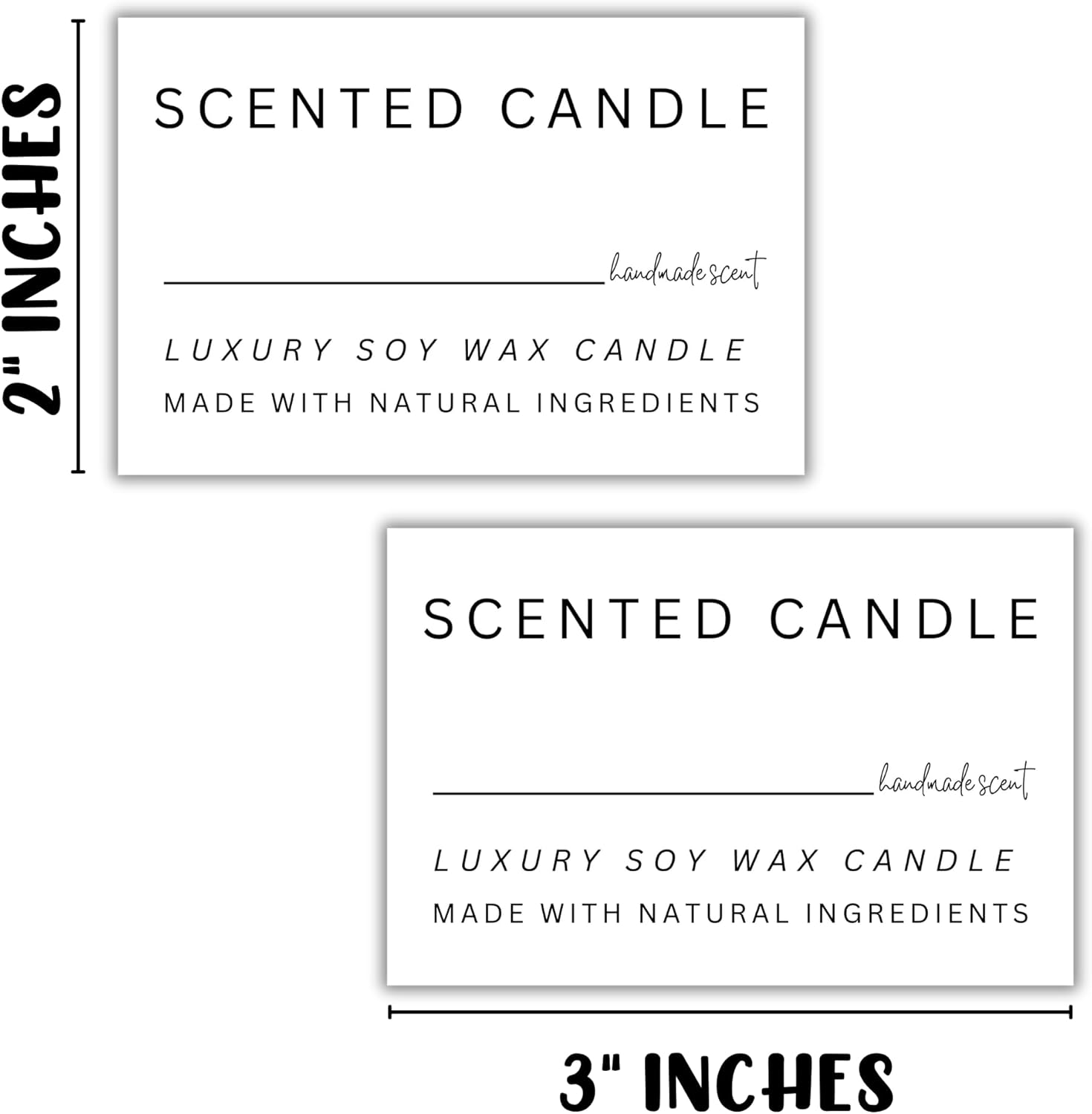 Handmade Candle Scent Label and Warning Instructions Sticker | 2x3” 250 pc Roll Stickers Tags Wax Jar DIY for Selling Minimalist Hand Poured Candles Labels - Image 4