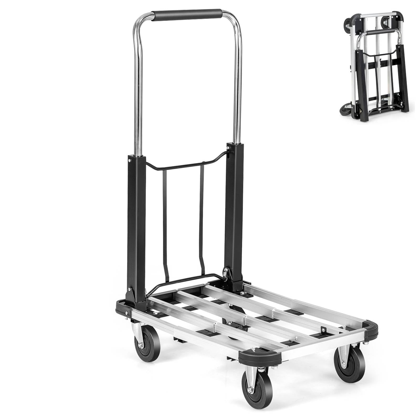 Buy GiantexUK Folding Hand Truck, Heavy Duty Platform Trolley with 4