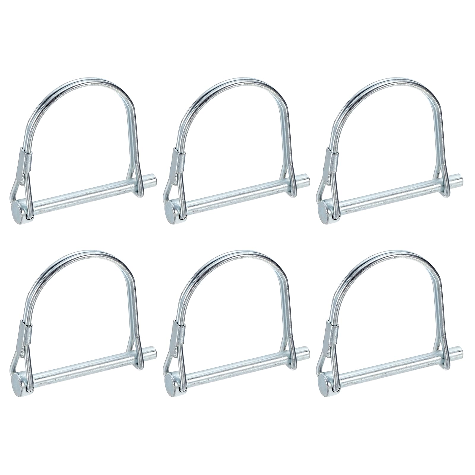 PATIKIL 6 Pc Perni Di Aggancio Per Rimorchio 3/16" x 2" (5mm x 50mm) Filo Di Sicurezza Clip Di Blocco A Molla Argento