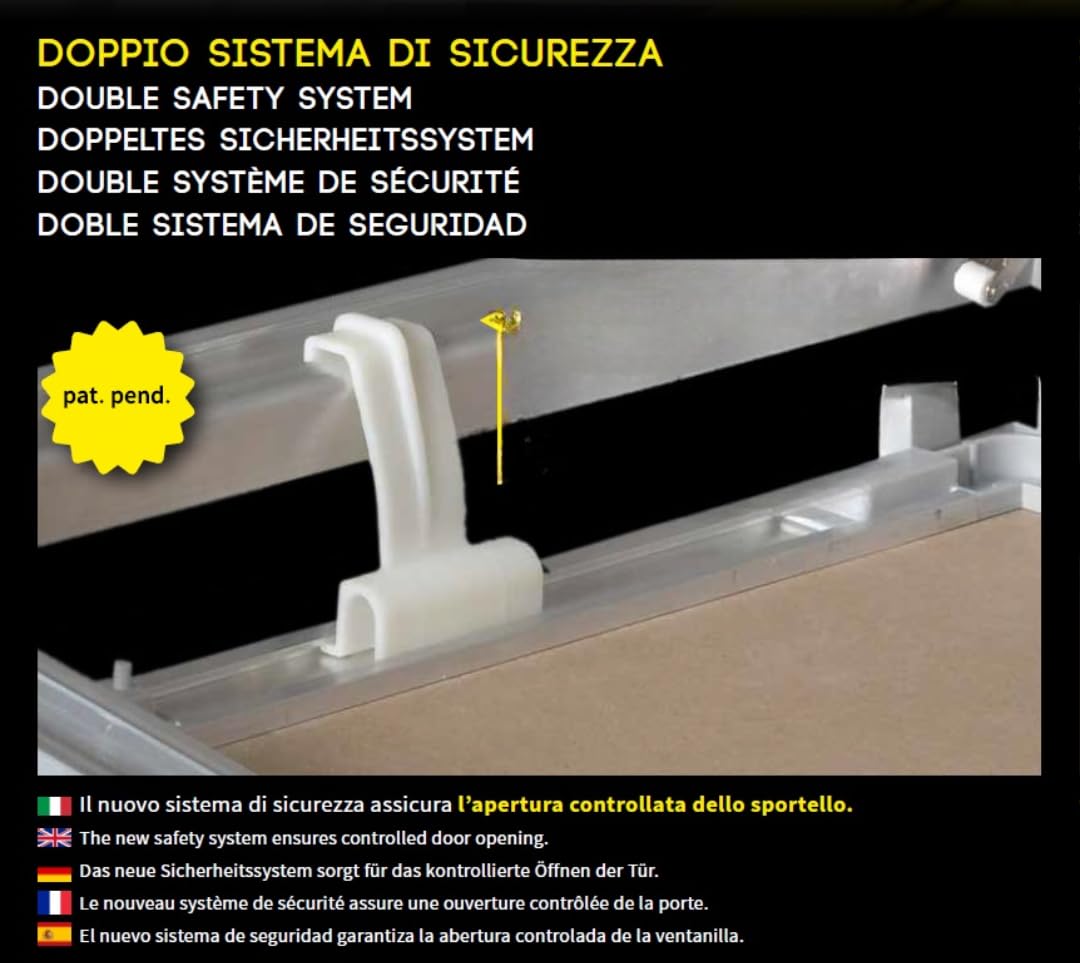 Trampilla de pladur para inspección de falso techo DORIKA PLACA 15 mm - 1 PZ - 50 x 60 cm Marco de aluminio natural remachado - Junta y puerta de cartón yeso NAMCP04087QBDU