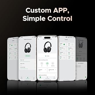 UGREEN HiTune Max5c Wireless Headphones Hybrid Active Noise Cancelling Bluetooth 5.4 ANC Over Ear Earphone,Hi-Res LDAC & Spatial Audio,Clear Call with Mic,EQ & App,75H Playtime,Dual Connection(Black)