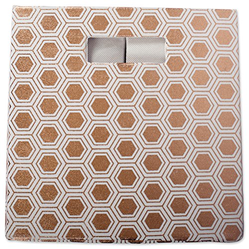 DII Hard Sided Collapsible Fabric Storage Container for Nursery Offices, & Home Organization, (11x11x11") - Honeycomb Copper - Image 4