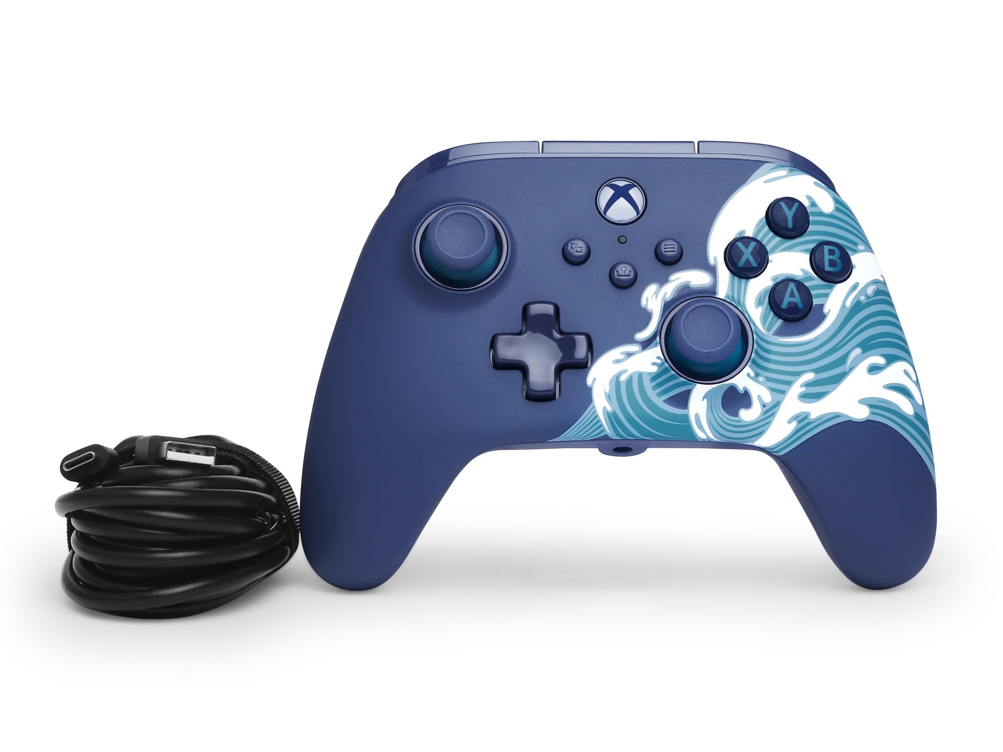 PowerA Controller cablato Advantage per Xbox Series X|S - Onda d'acqua, gamepad, controller per videogiochi cablato, controller di gioco, funziona con Xbox Series X|S
