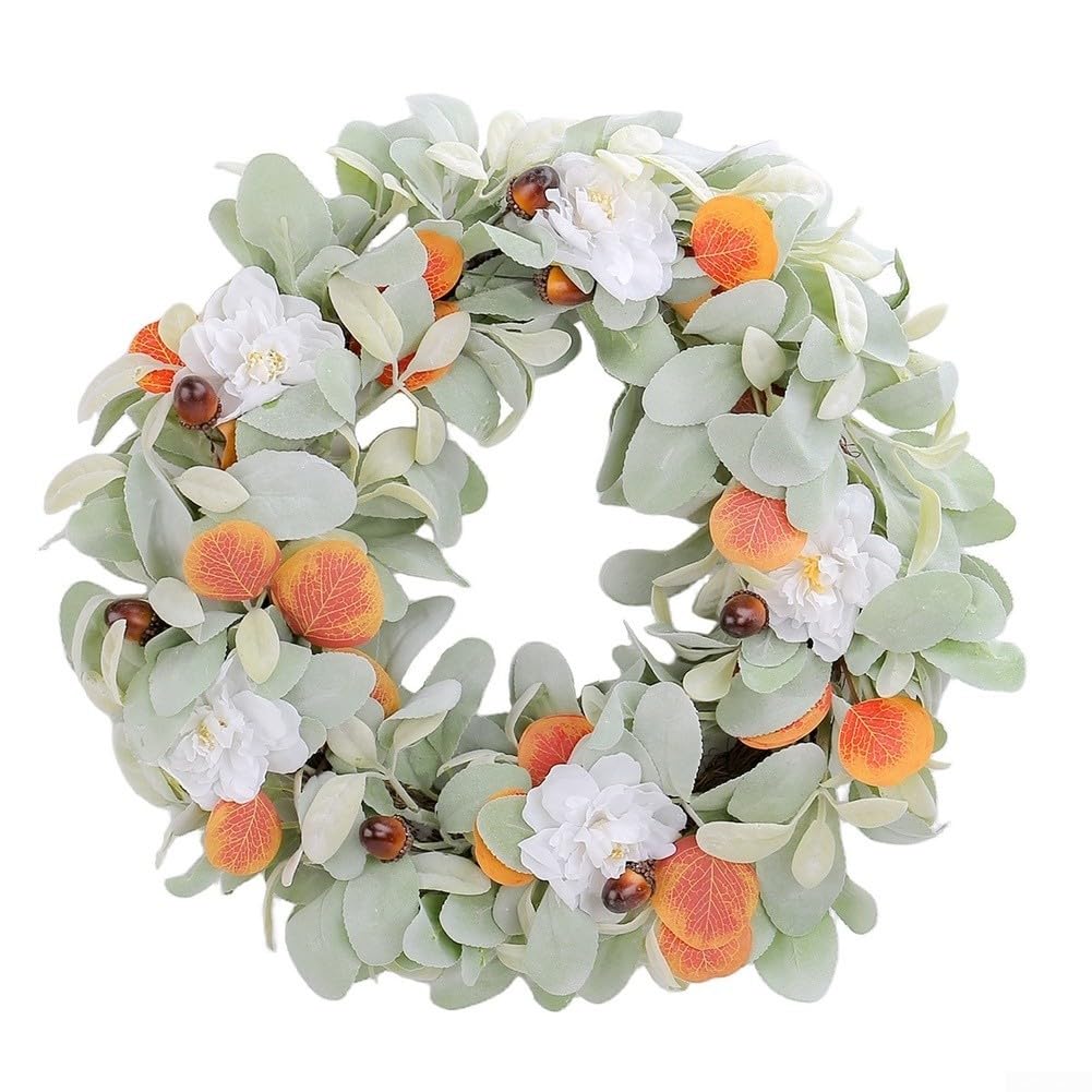 Guirnalda Oreja Conejo Flor Blanca 48cm Cosecha Otoño