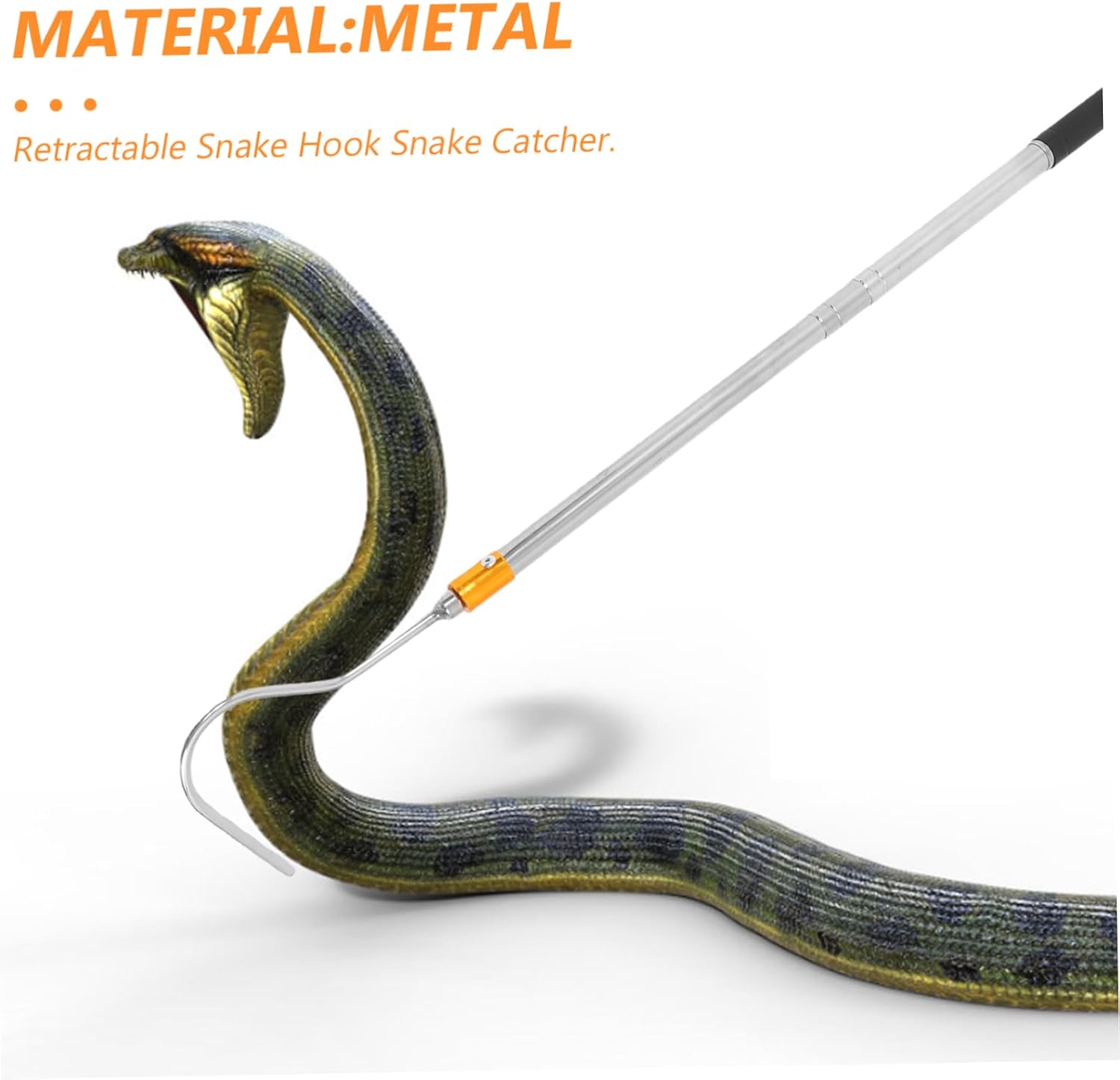 MERRYHAPY Adjustable Snake Catcher Pole Snake Hook Tool Reptile Accessories Catching Stick for Handling Essential Tools