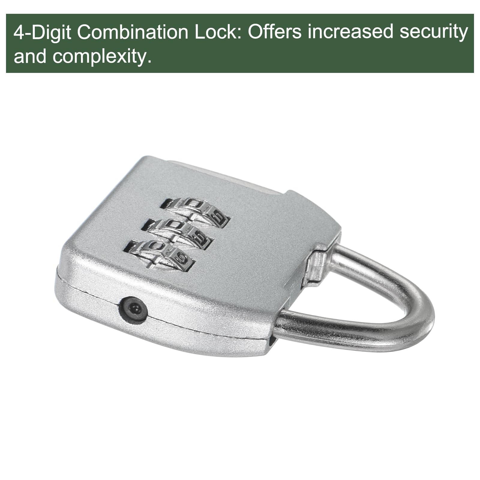 YOKIVE 1 Set 3 Digit Combination Padlock with Security Cables, Outdoor Padlock Steel Lock Chains, Silver, 3Ft - Image 4