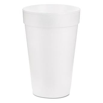 Dart Container Corp. 16J16 Foam Cups, 16 oz., White Pack of 1000